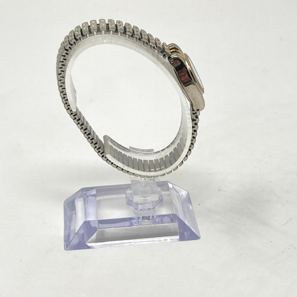 Vtg Timex Acqua Watch Women 19mm Silver Gold Tone Stretch Band New Batt 6" 2001 - Picture 8 of 14